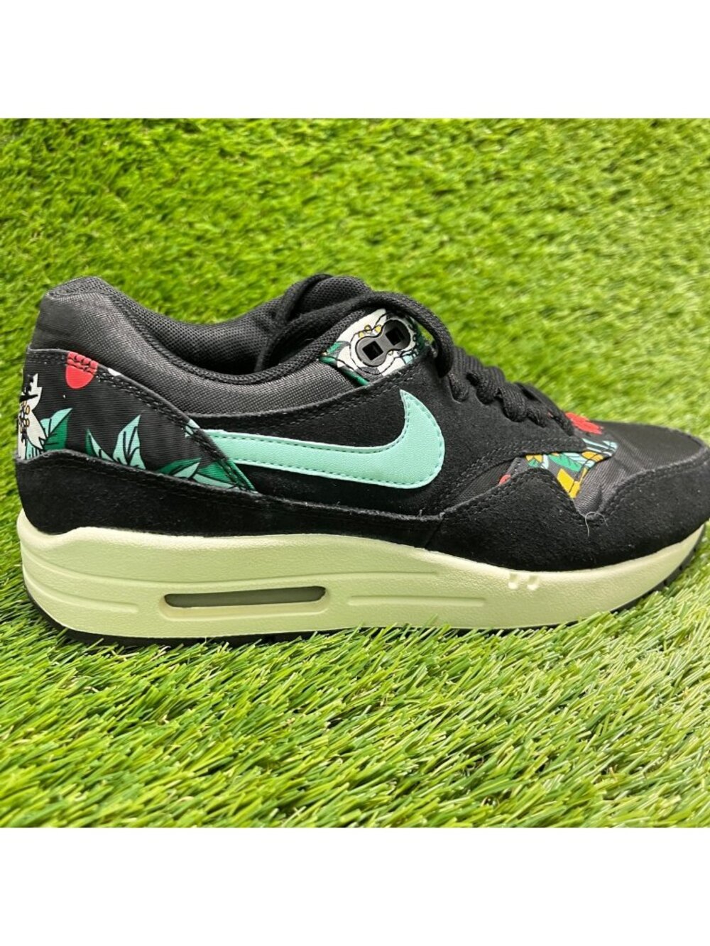 Nike Air Max 1 Womens Size 7 Aloha Black Blue Athletic Running Shoes Sneakers